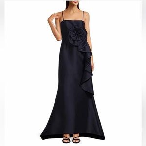 NWT Muse by Marchesa Rosette Gown in Midnight Size 0